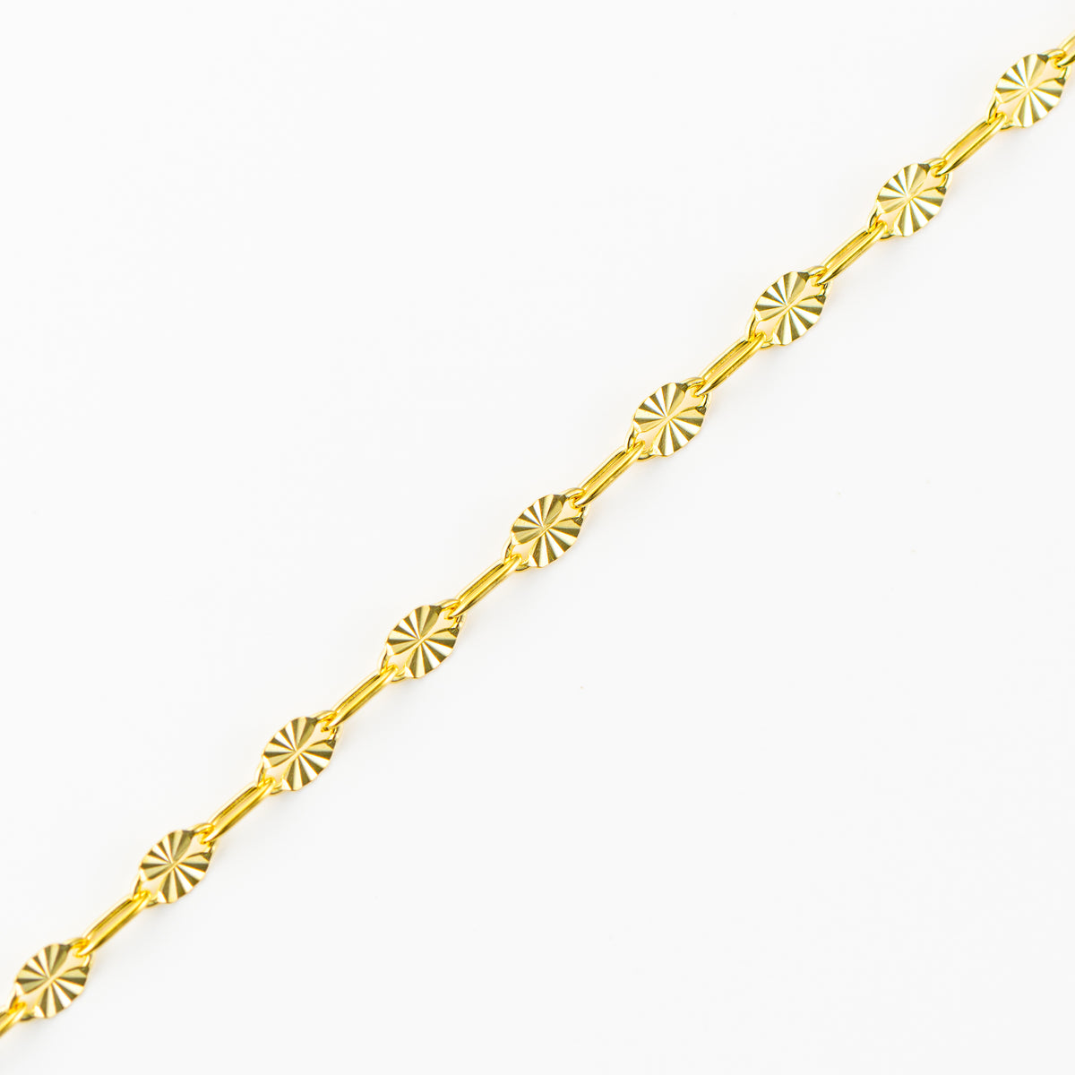 Fine silver chain necklace, gold plated