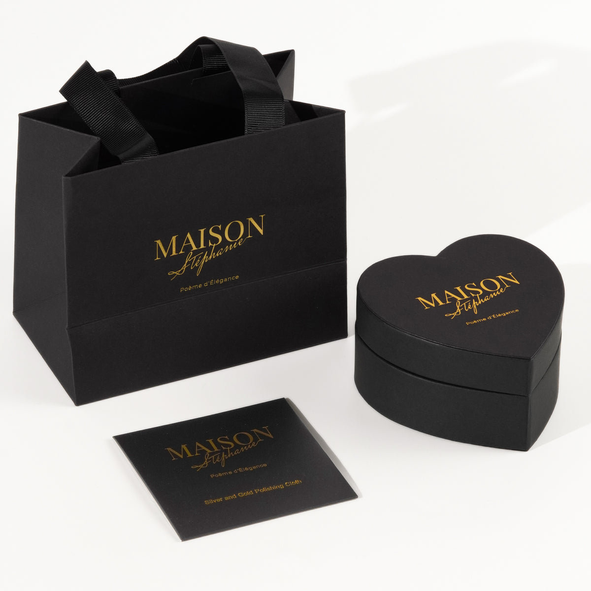 Maison Stephanie Luxury Love Packaging Set, Black and Gold