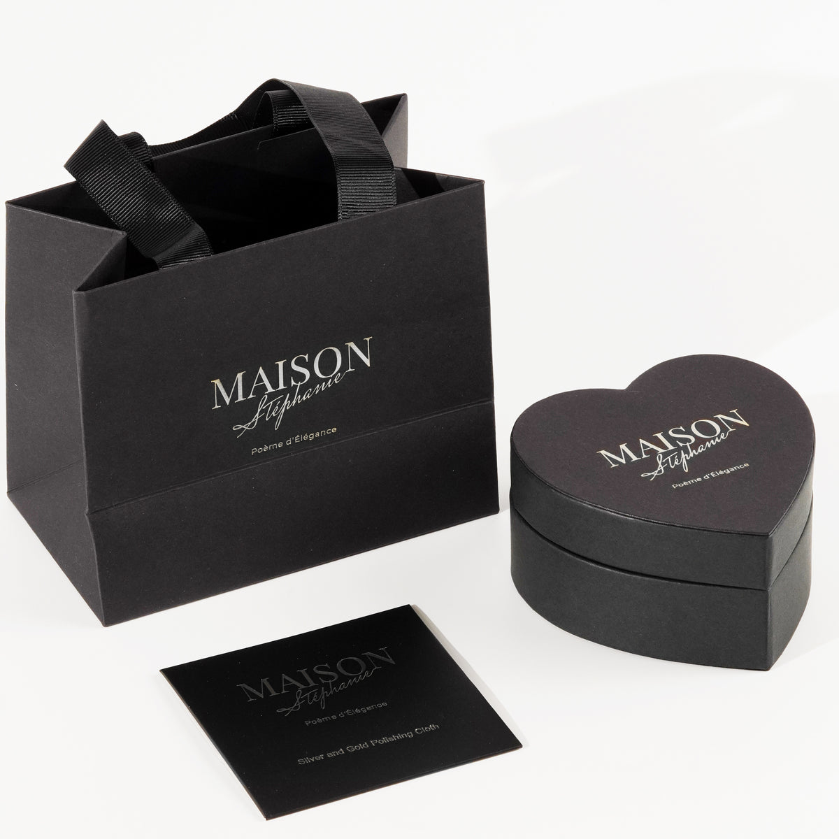 Maison Stephanie Luxury Love Packaging Set, Black and Silver