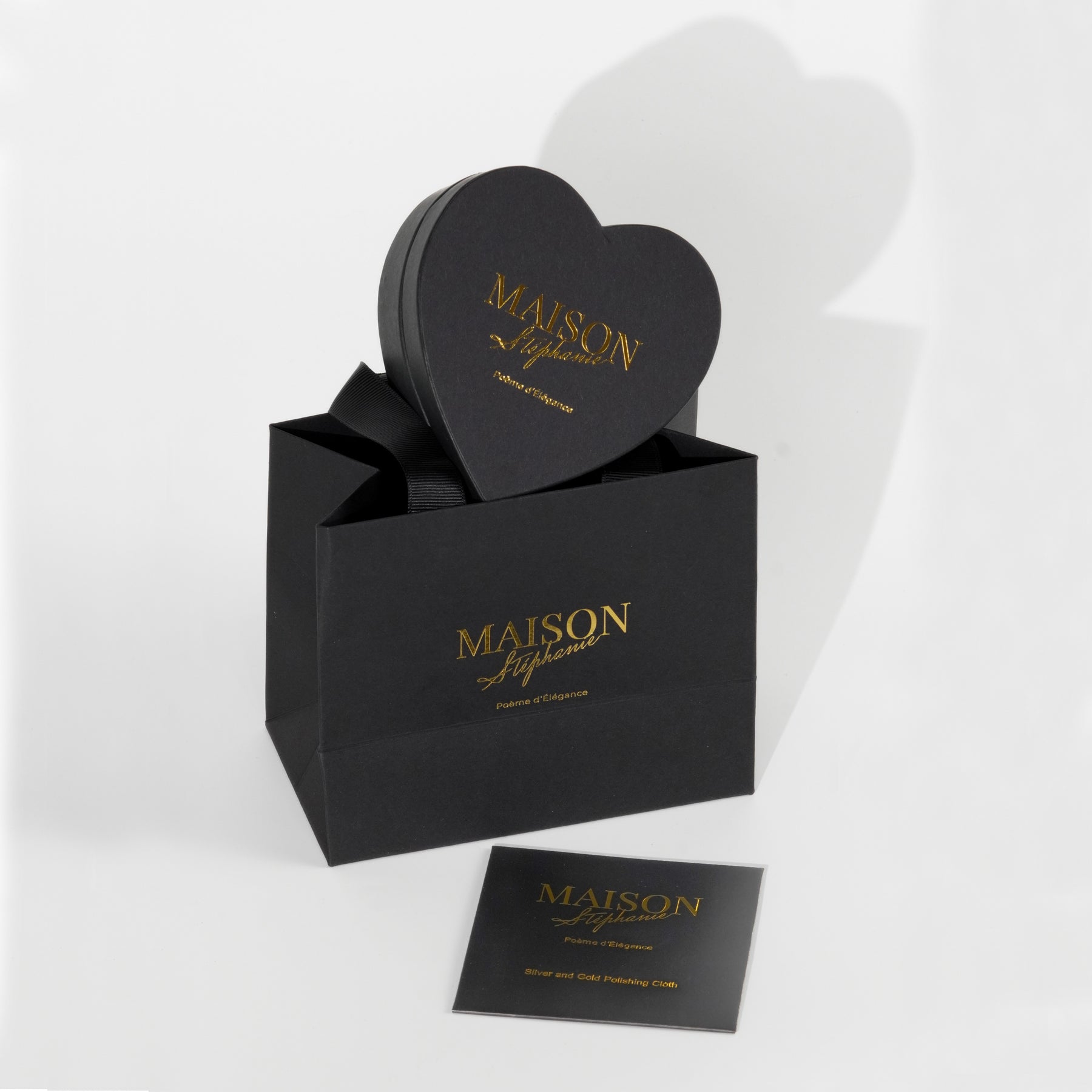 Maison Stephanie Luxury Love Packaging Set, Black and Gold