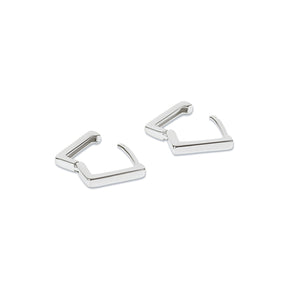 Minimal Square Silver Hoops