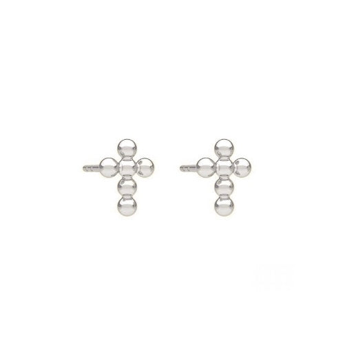 Minimalistic Cross silver earrings