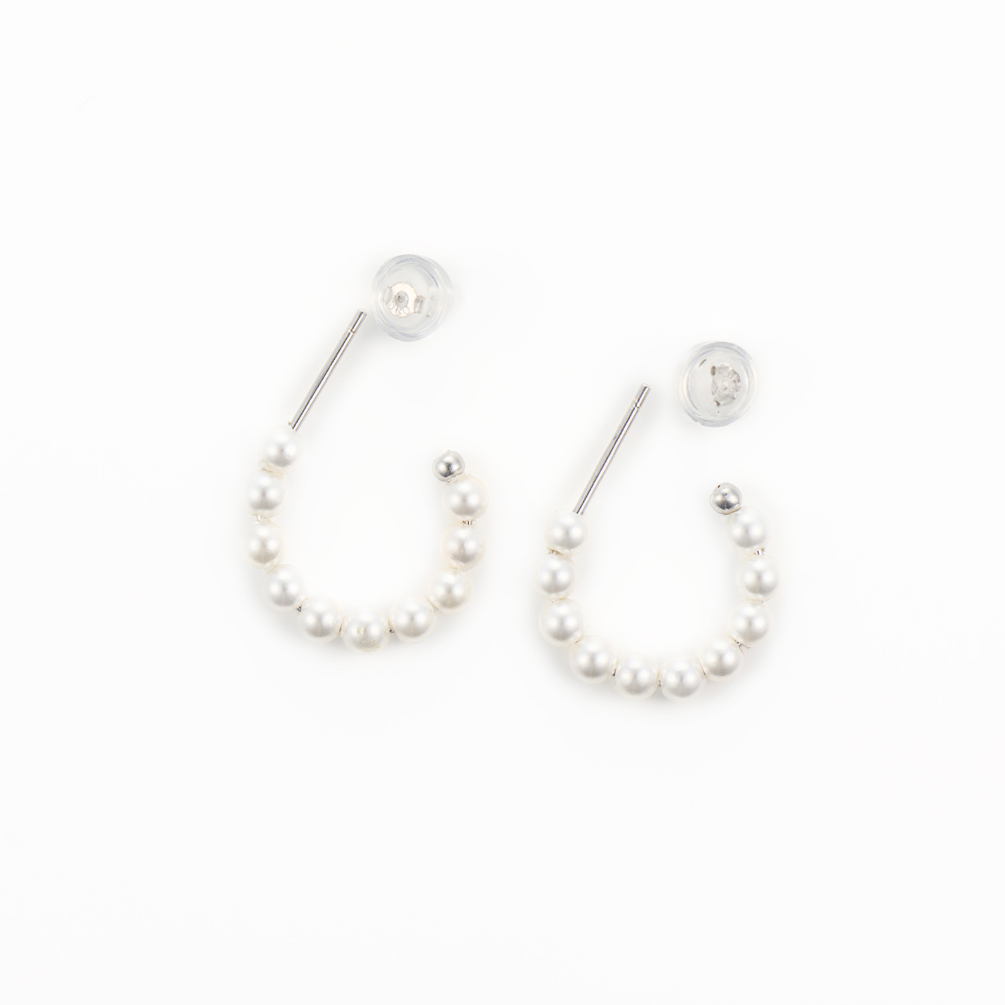 Pearl Beaded silver earrings