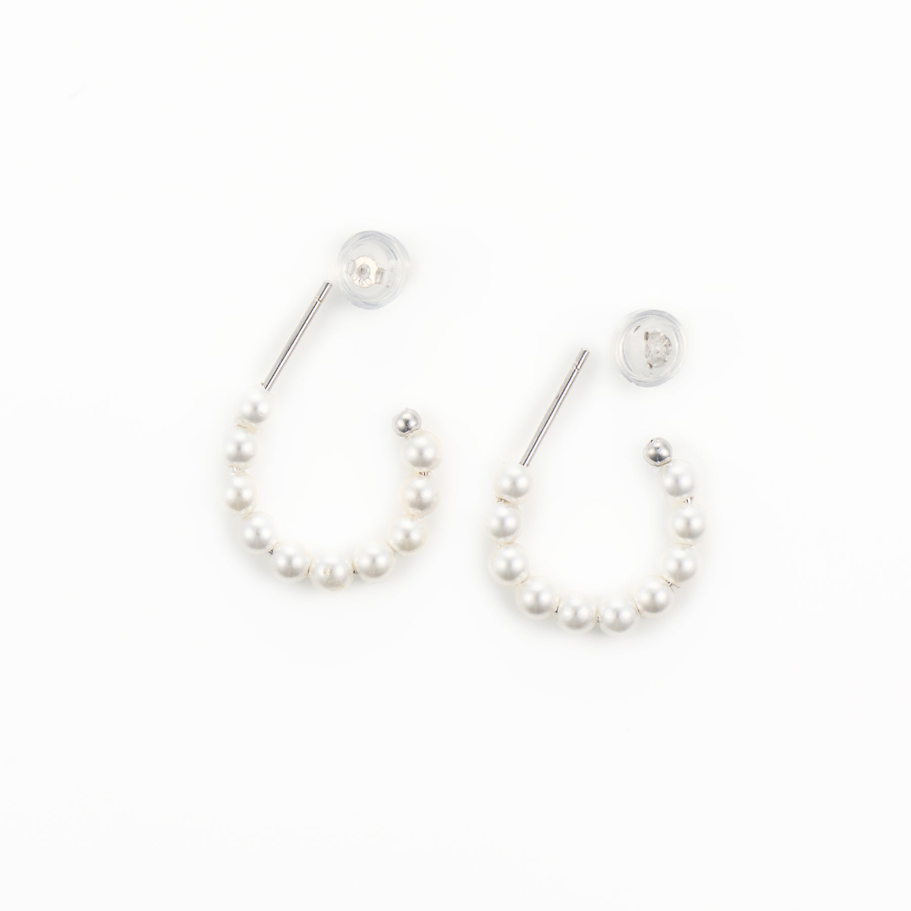 Pearl Beaded silver earrings