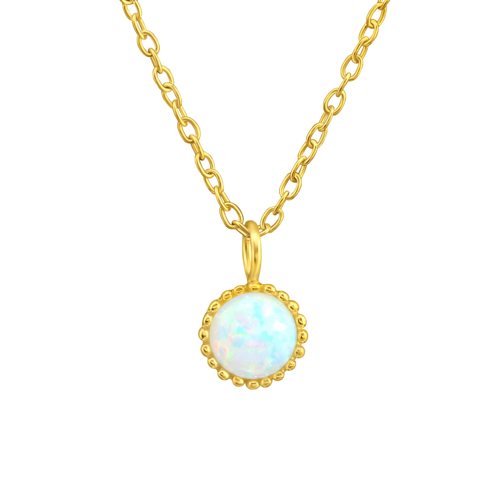 Petite Opal Sun Necklace,18K gold plated sterling silver  Maison la Stephanie   