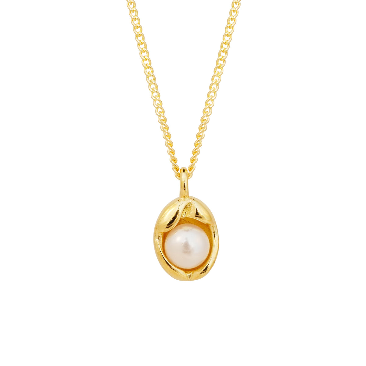 Sea Pearl Silver Necklace, gold plated