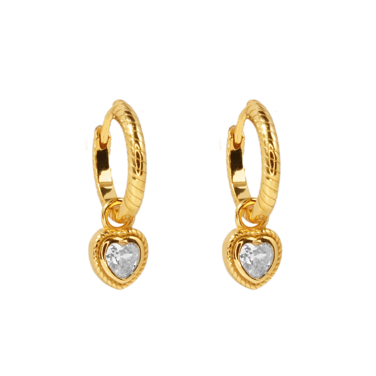 Sweetheart Silver Hoops, gold plated