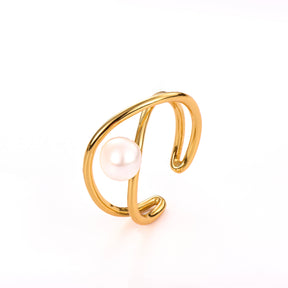 The Palm Beach Pearl gold plated Ring