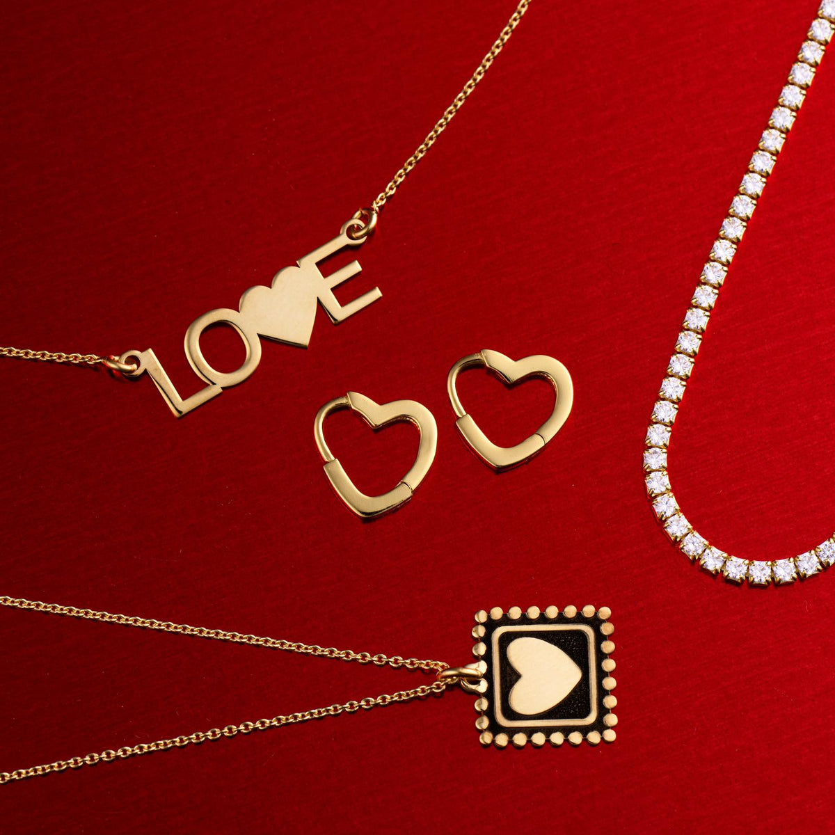 LOVE chain, 18k gold plated silver