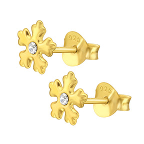 Winter Silver Snowflake earrings, gold plated