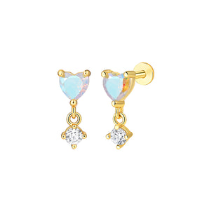 Cercei Aurora Drop din argint 925 placat cu aur, cu pietre zirconii stralucitoare in design elegant – Maison La Stephanie