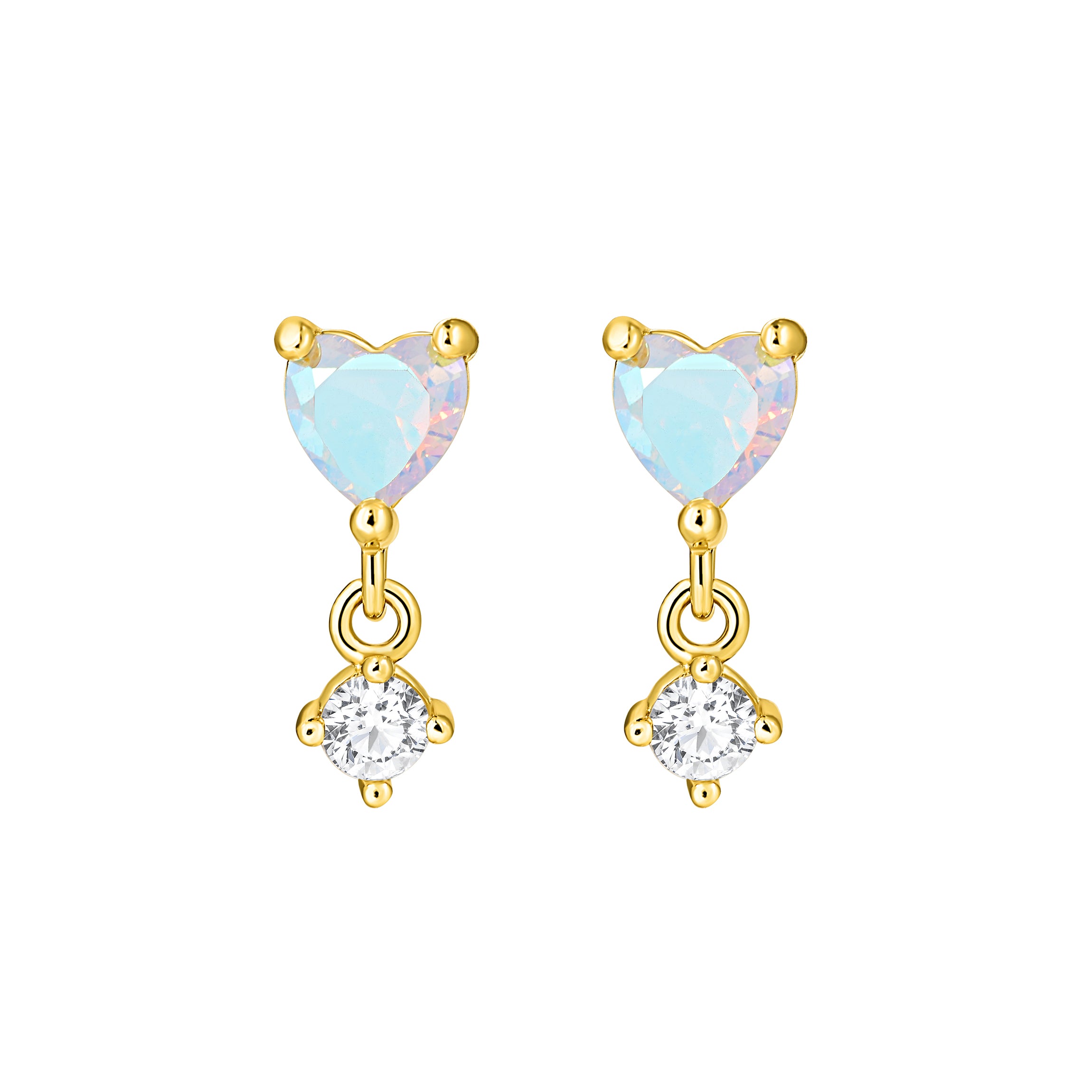 Cercei Aurora Drop din argint 925 placat cu aur, cu pietre zirconii stralucitoare in design elegant – Maison La Stephanie