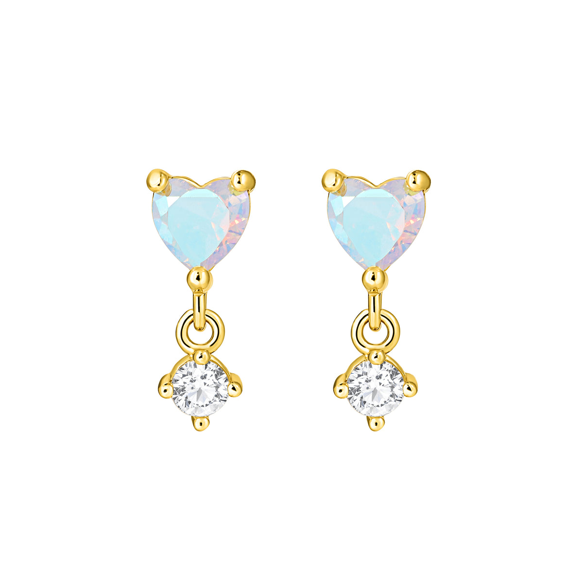 Cercei Aurora Drop din argint 925 placat cu aur, cu pietre zirconii stralucitoare in design elegant – Maison La Stephanie