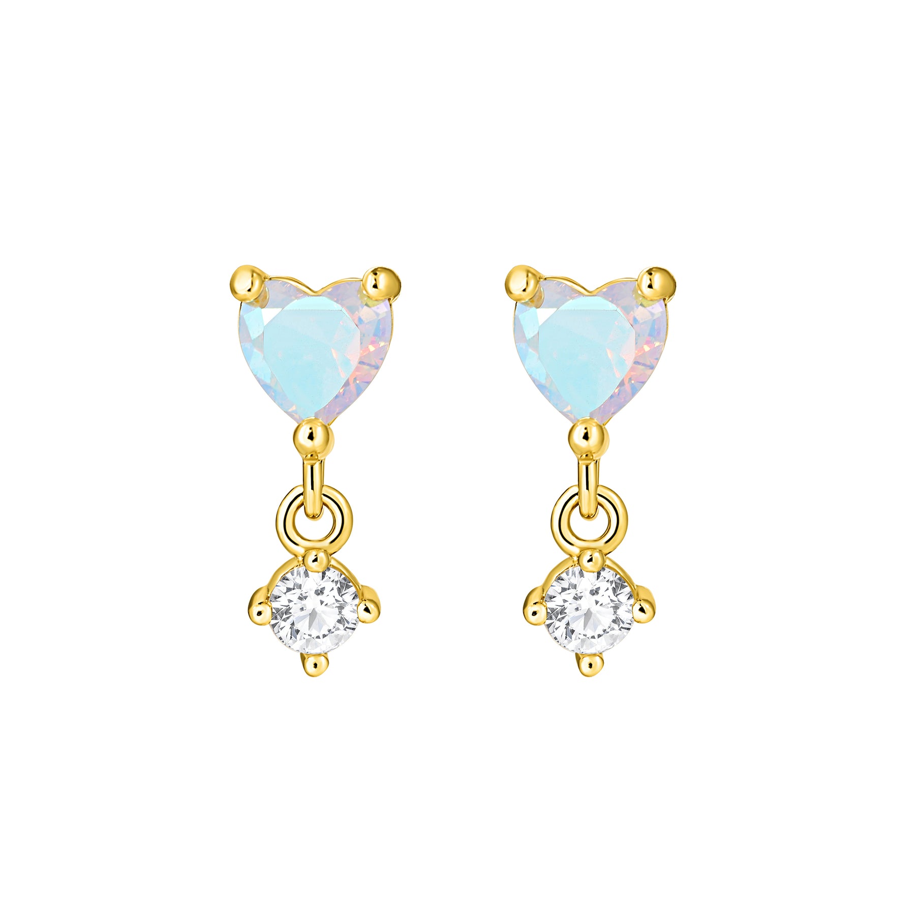 Cercei Aurora Drop din argint 925 placat cu aur, cu pietre zirconii stralucitoare in design elegant – Maison La Stephanie