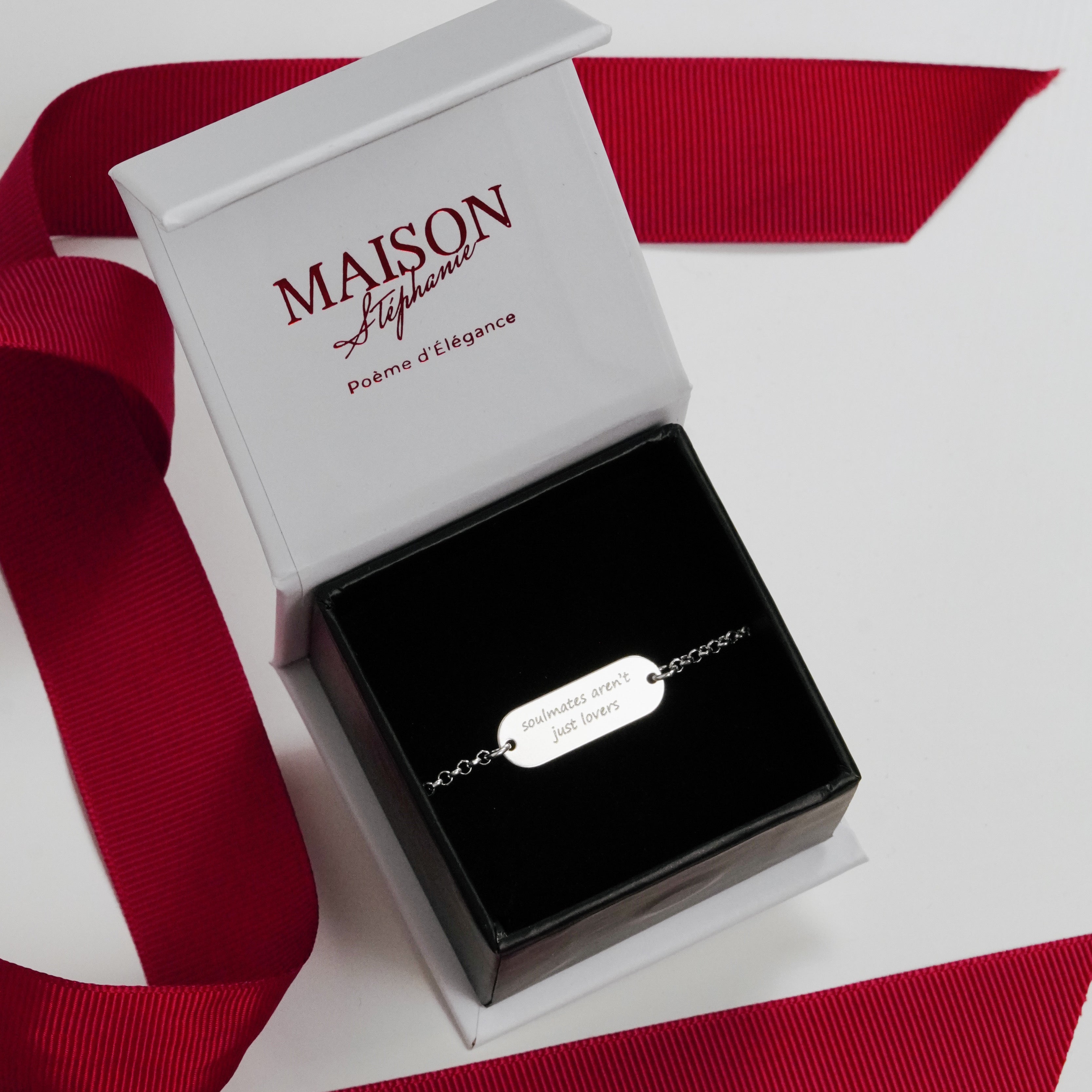 bratara argint 925 Maison La Stephanie personalizata gravura placuta ovala cadou aniversare femei barbati elegant bijuterie gravata prieteni