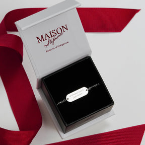 bratara argint 925 Maison La Stephanie personalizata gravura placuta ovala cadou aniversare femei barbati elegant bijuterie gravata prieteni