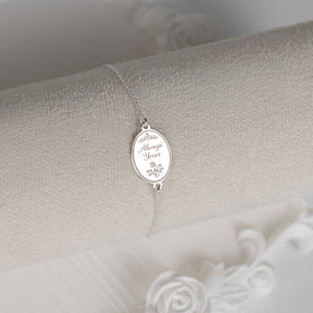 bratara argint always yours pandantiv oval gravat regency love letters collection maison stephanie