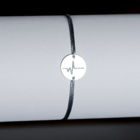 brățară personalizată bănuț 12 mm argint 925 pe șnur reglabil Maison La Stéphanie