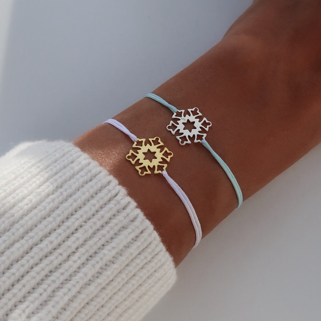 bratara argint placat cu aur Maison La Stephanie fulg de nea snowflake bijuterie iarna cadou craciun secret santa femei