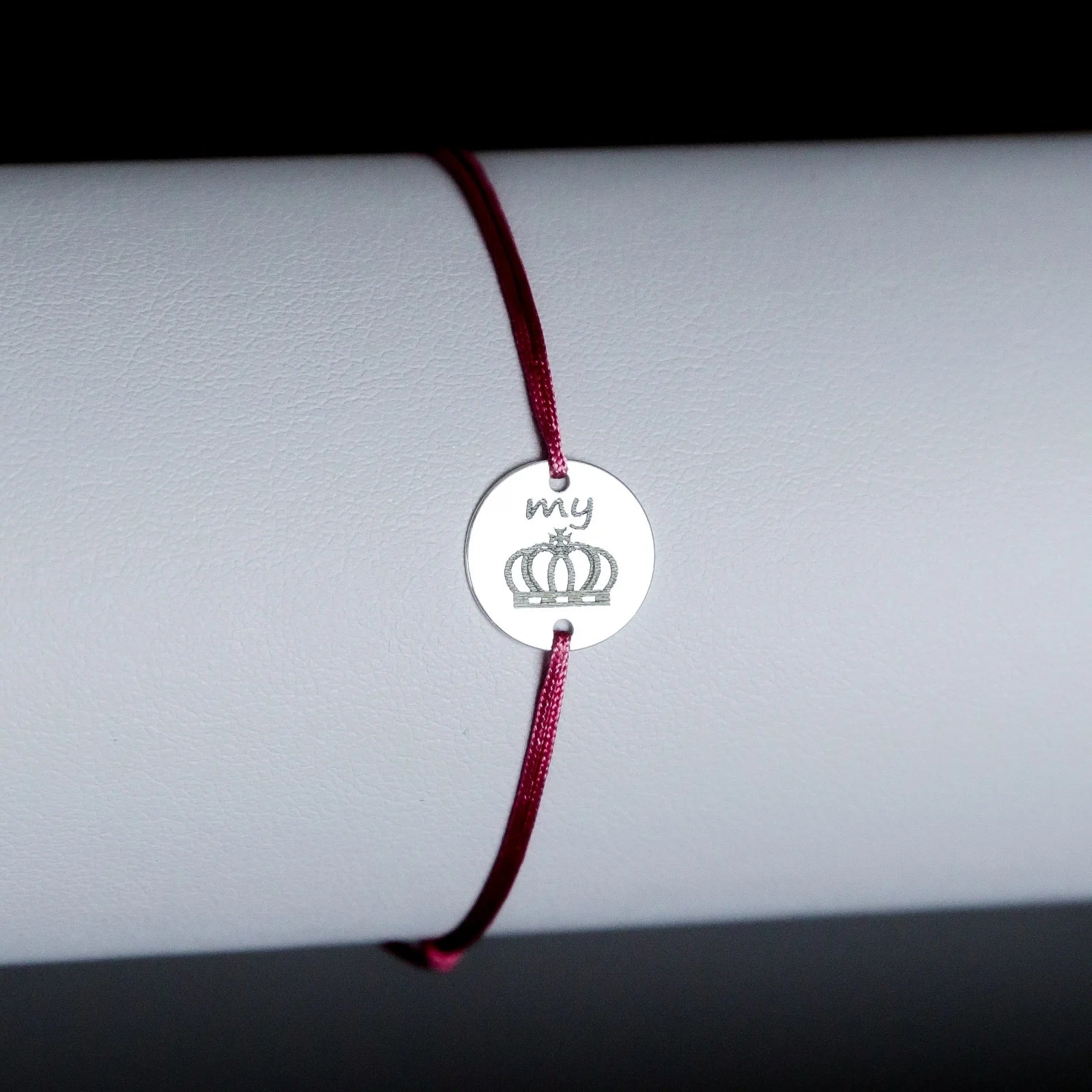 brățară personalizată bănuț 12 mm argint 925 pe șnur reglabil Maison La Stéphanie