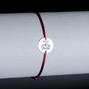 brățară personalizată bănuț 12 mm argint 925 pe șnur reglabil Maison La Stéphanie