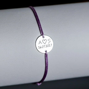 brățară personalizată bănuț 12 mm argint 925 pe șnur reglabil Maison La Stéphanie