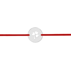 martisor cu snur reglabil si banut decupat cu trifoi din argint 925 maison la stephanie