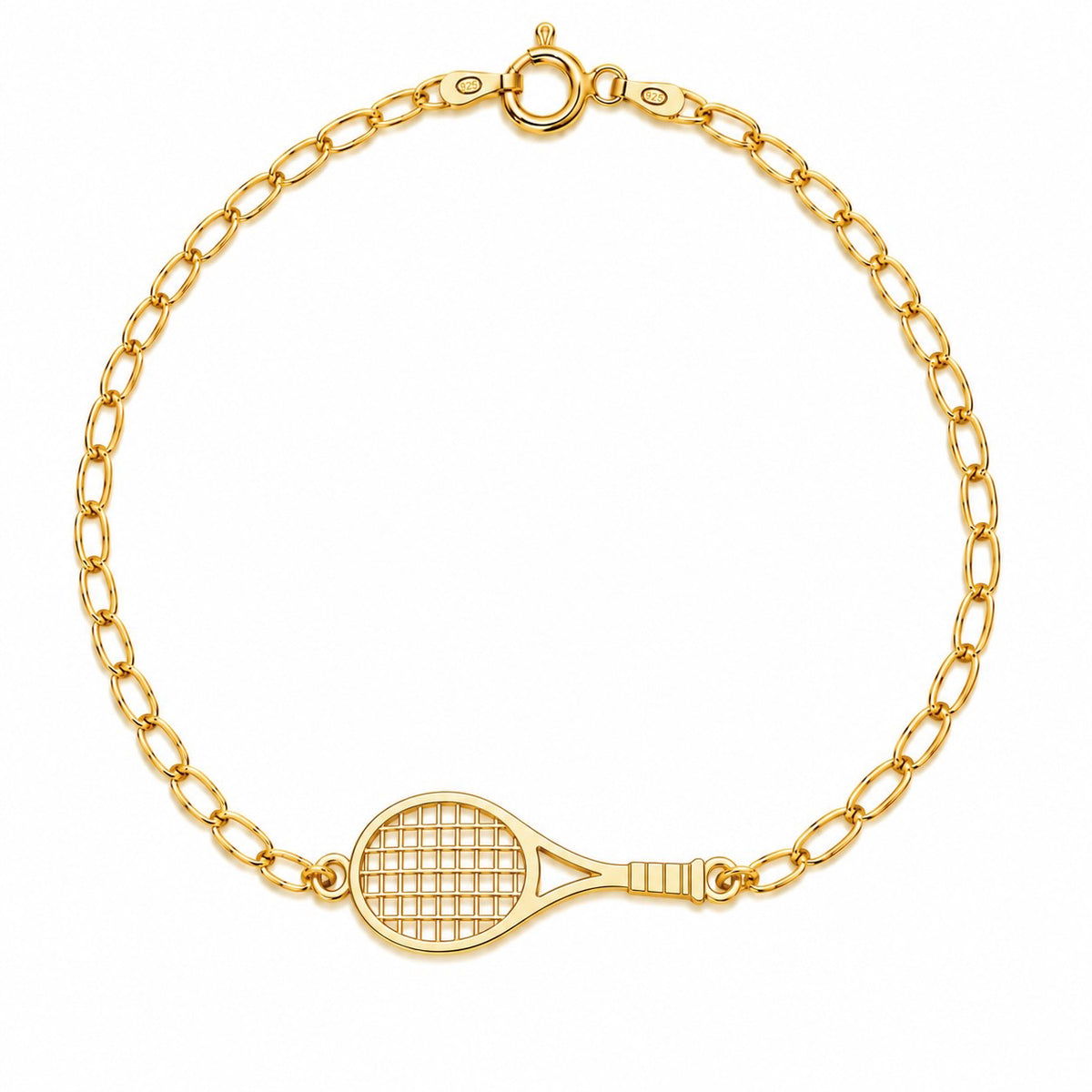 Bratara pentru barbati Tennis Men din Argint 925 placat cu aur cu racheta de tenis Maison La Stephanie