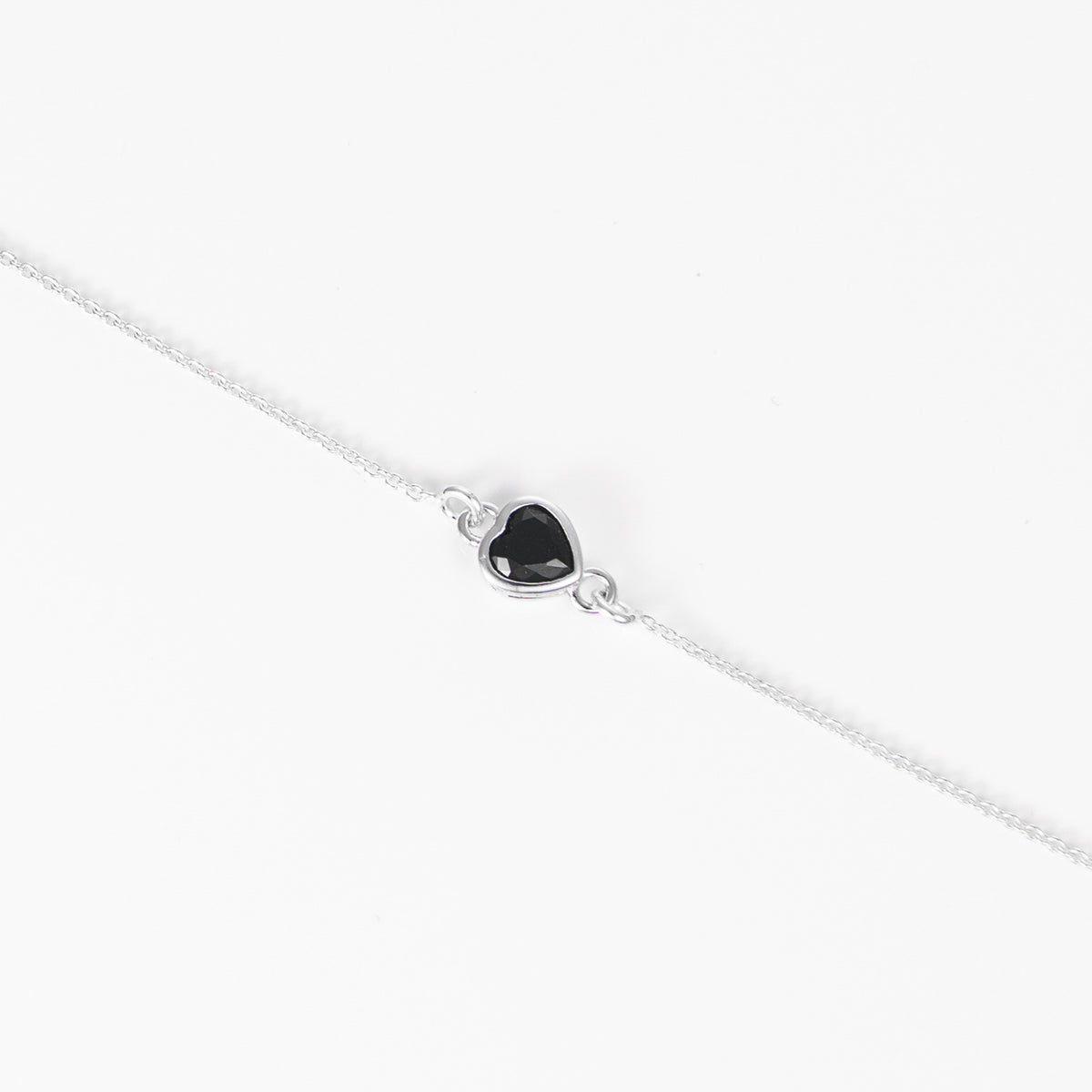 Brățară elegantă din argint 925 cu inimă neagră zirconia – bijuterie rafinată Maison La Stéphanie, ideală pentru cadou.