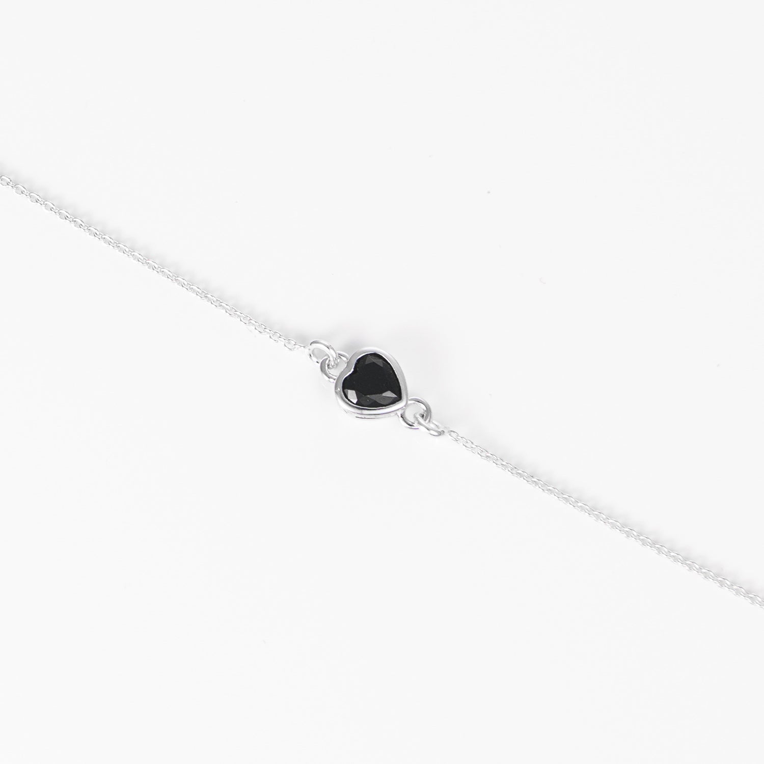 Brățară elegantă din argint 925 cu inimă neagră zirconia – bijuterie rafinată Maison La Stéphanie, ideală pentru cadou.