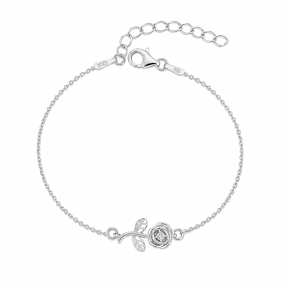 Brățară Bijou d’Amour din argint 925, cu inimă conturată și zirconii strălucitoare. Bijuterie delicată și elegantă cu design romantic, MAISON Stéphanie.