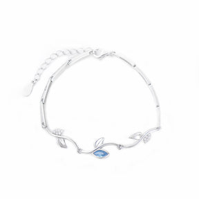 Brățară elegantă din argint 925 placat cu rodiu, cu pietre zirconia albastre – bijuterie fină Maison La Stéphanie, ideală pentru cadou.