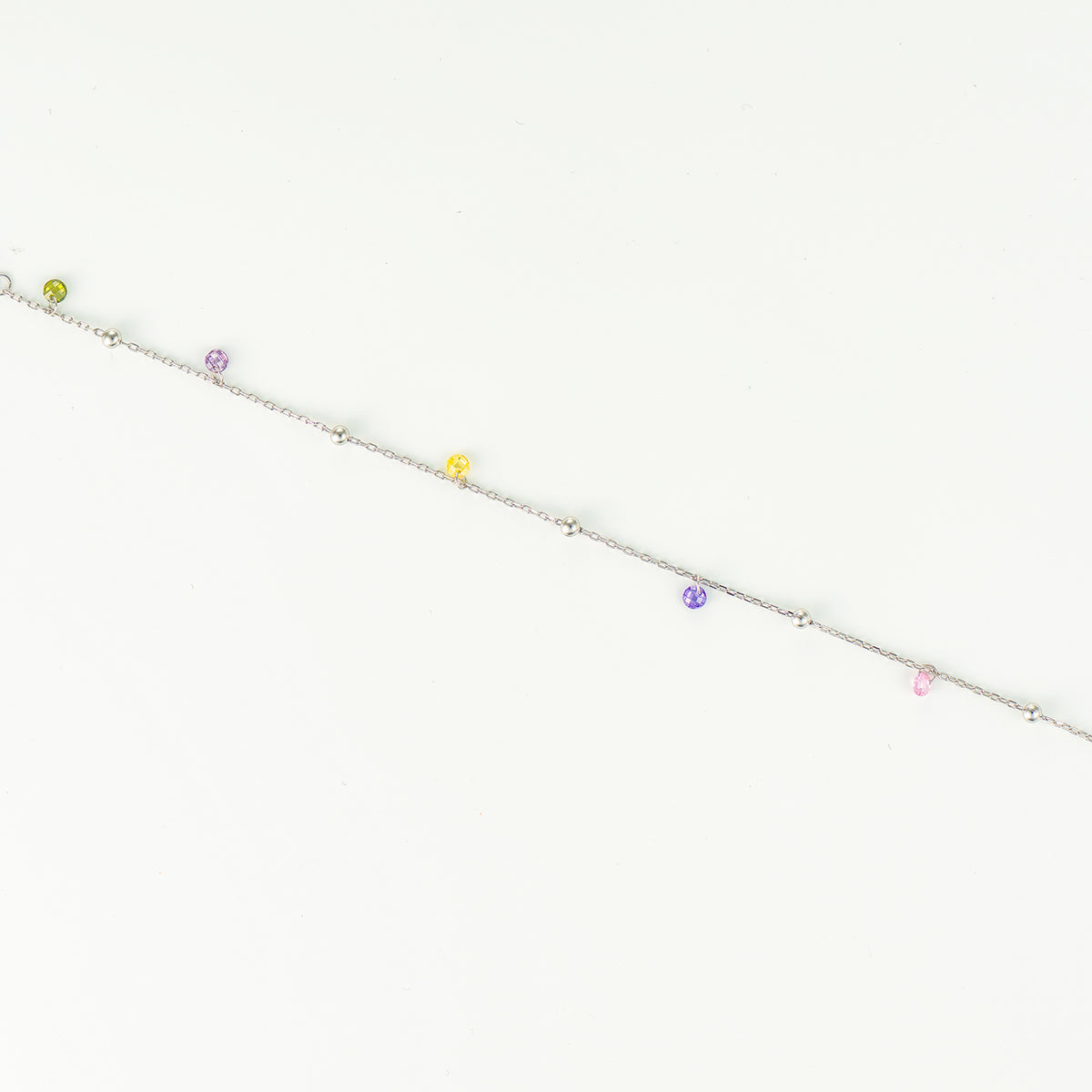 Brățară delicată din argint 925 cu pietre zirconia colorate – bijuterie fină Maison La Stéphanie, ideală pentru cadou.