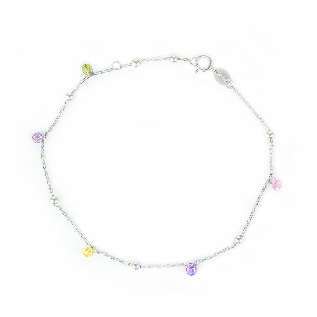 Brățară delicată din argint 925 cu pietre zirconia colorate – bijuterie fină Maison La Stéphanie, ideală pentru cadou.