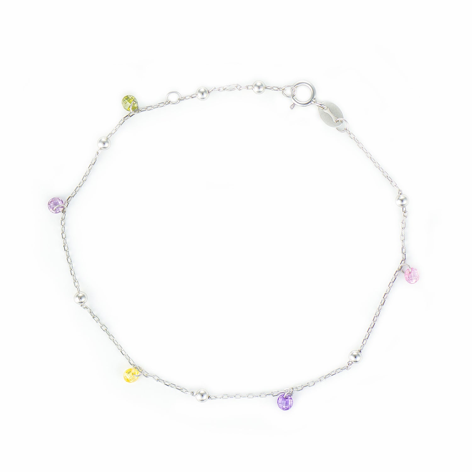 Brățară delicată din argint 925 cu pietre zirconia colorate – bijuterie fină Maison La Stéphanie, ideală pentru cadou.