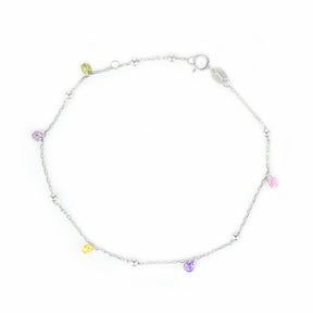 Brățară delicată din argint 925 cu pietre zirconia colorate – bijuterie fină Maison La Stéphanie, ideală pentru cadou.