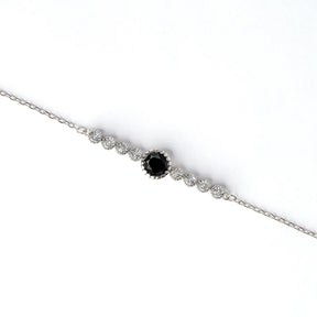 Brățară Diadema neagră din argint 925 placat cu rodiu — bijuterie elegantă Maison La Stéphanie cu zirconii fine, simbol al rafinamentului atemporal.