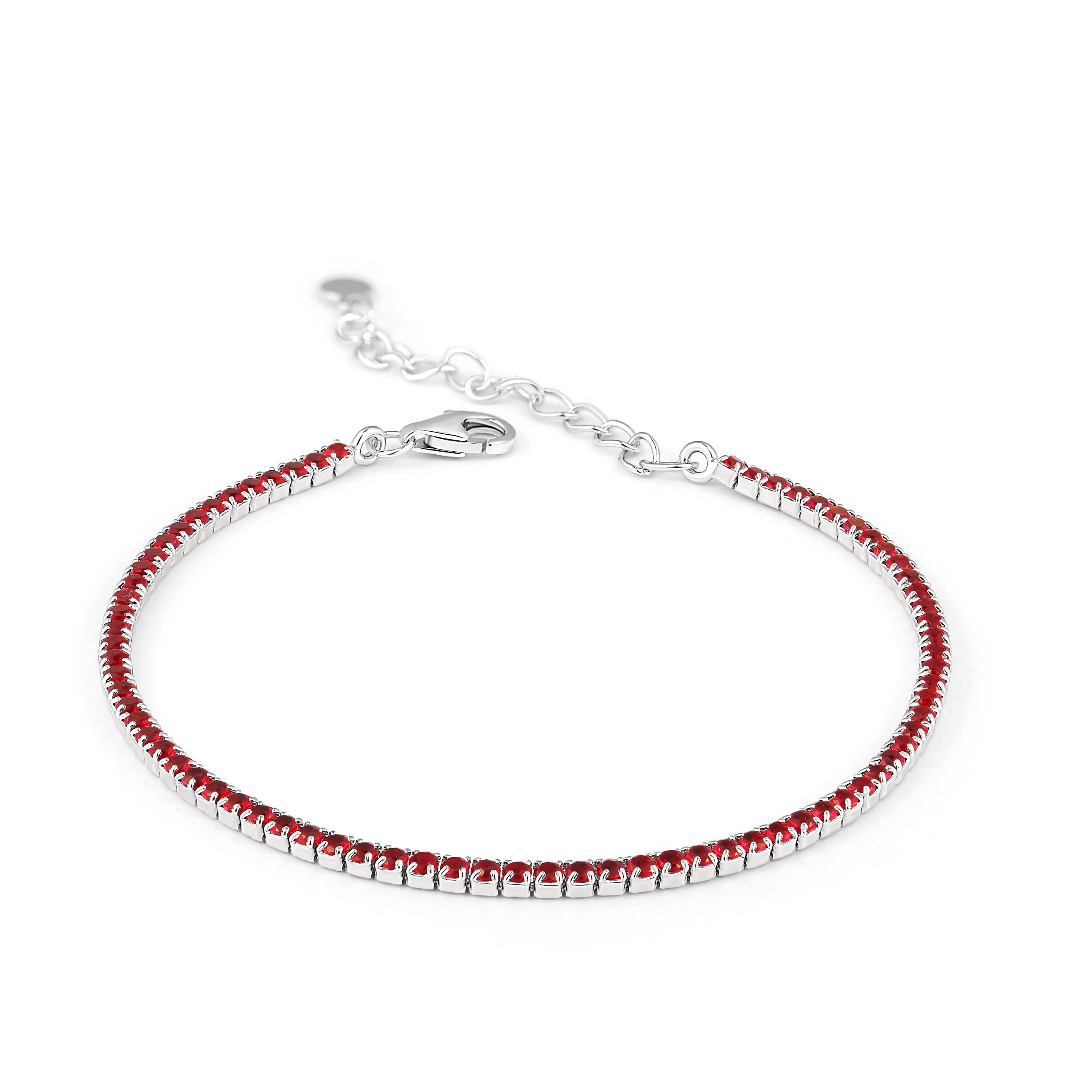 Brățară tennis din argint 925 cu zirconia roșie, bijuterie elegantă și cadou ideal pentru aniversări sau ocazii speciale, marca Maison La Stéphanie.