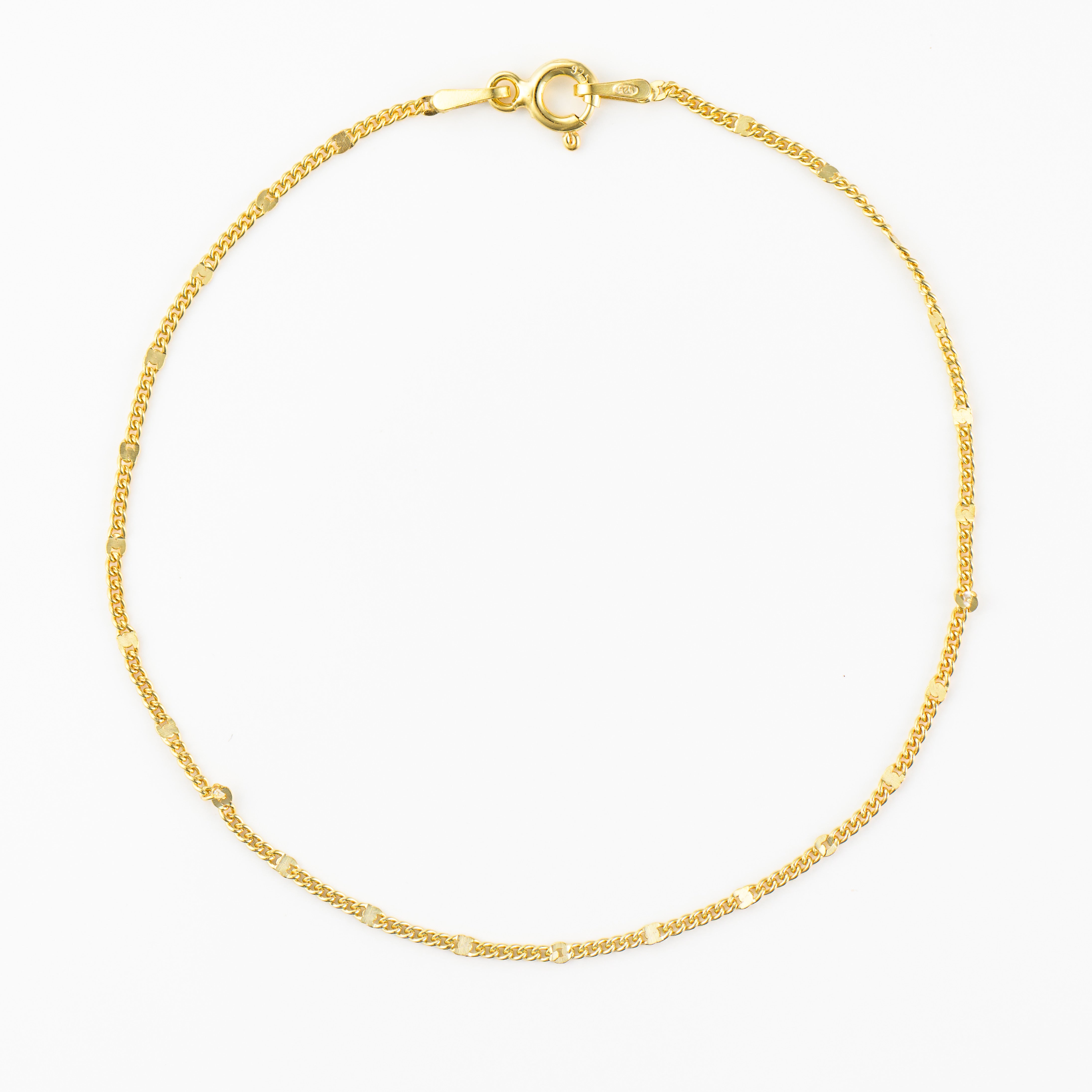 bratara finuță simplă si subțire din argint suflat cu aur Maison la Stephanie