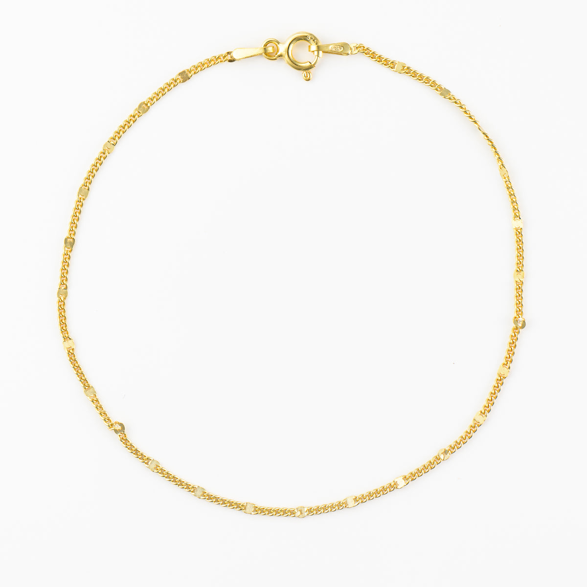 bratara finuță simplă si subțire din argint suflat cu aur Maison la Stephanie