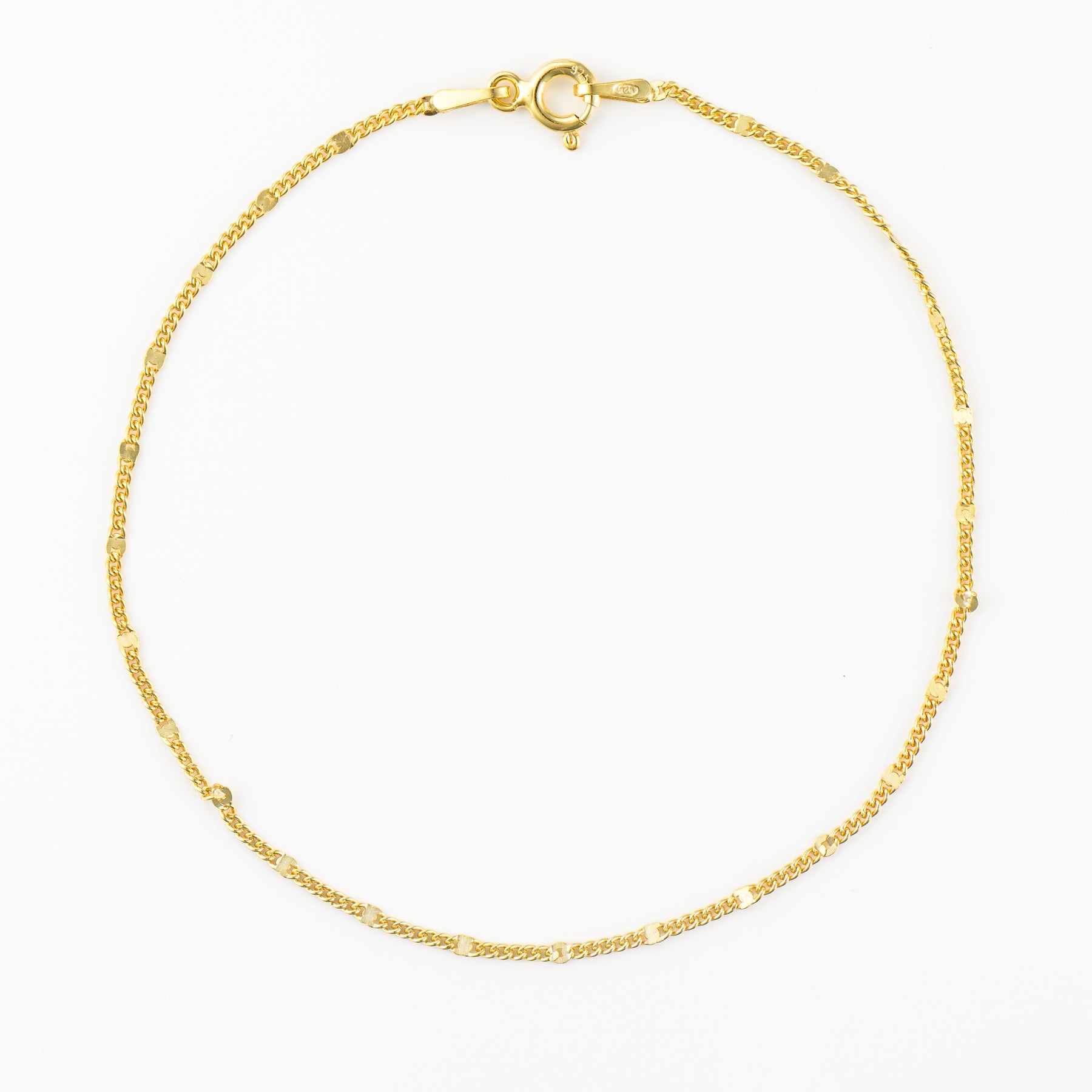 bratara finuță simplă si subțire din argint suflat cu aur Maison la Stephanie