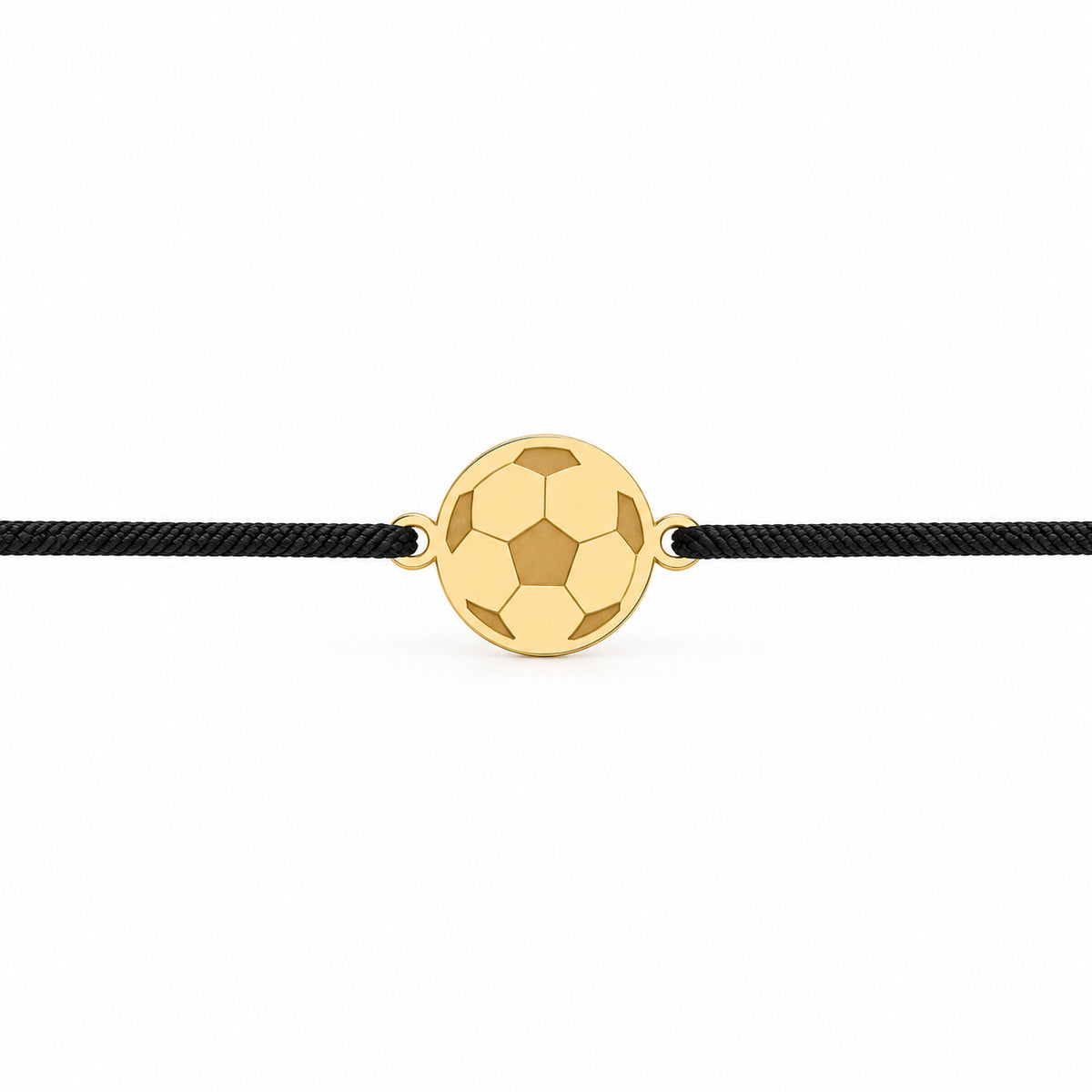 Bratara Football cu charm minge de fotbal din Argint 925 placat cu aur si snur ajustabil Maison La Stephanie