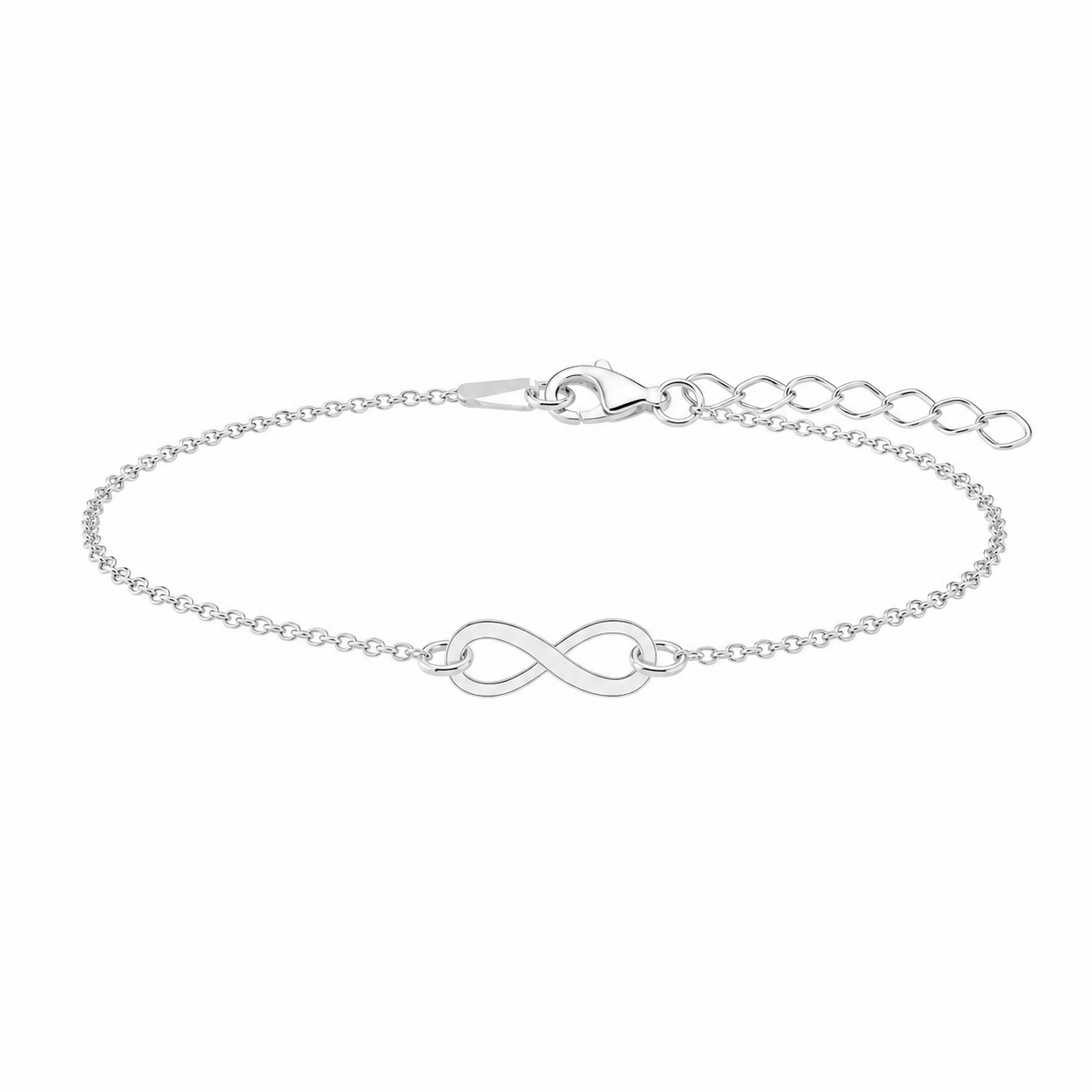 Brățară Infinity din argint 925, cu simbol infinit minimalist și elegant. Bijuterie delicată pentru purtare zilnică sau cadou special.