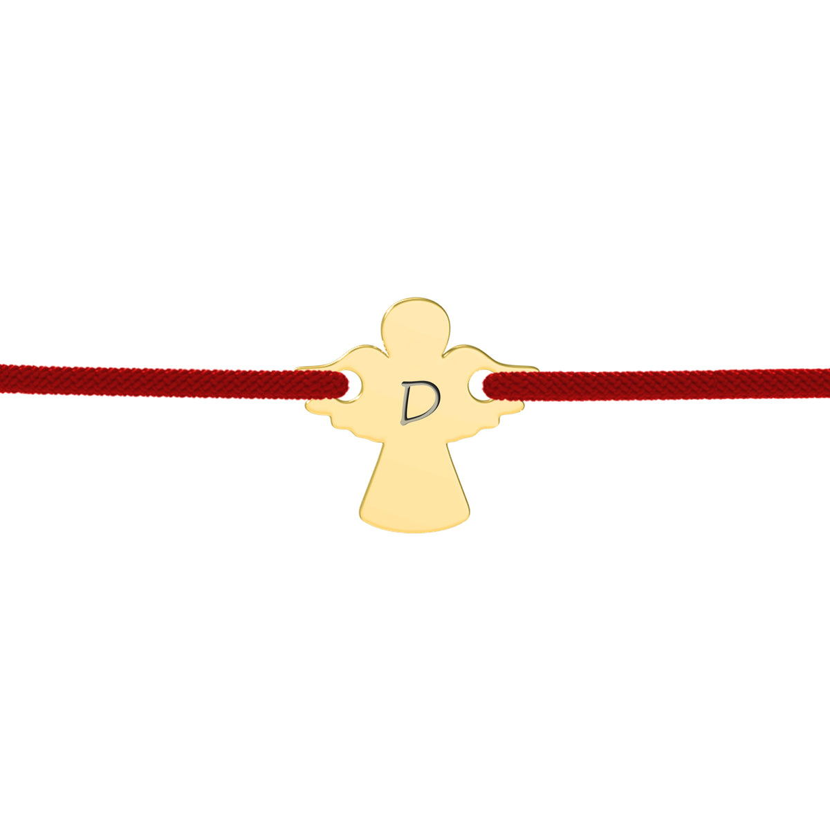 martisor cu snur reglabil si ingeras personalizabil cu nume sau initiala argint placat cu aur maison la stephanie