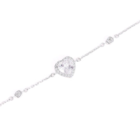 Brățară elegantă din argint 925 placat cu rodiu, cu inimă din zirconia strălucitoare — un cadou romantic și rafinat, semnat Maison La Stéphanie.