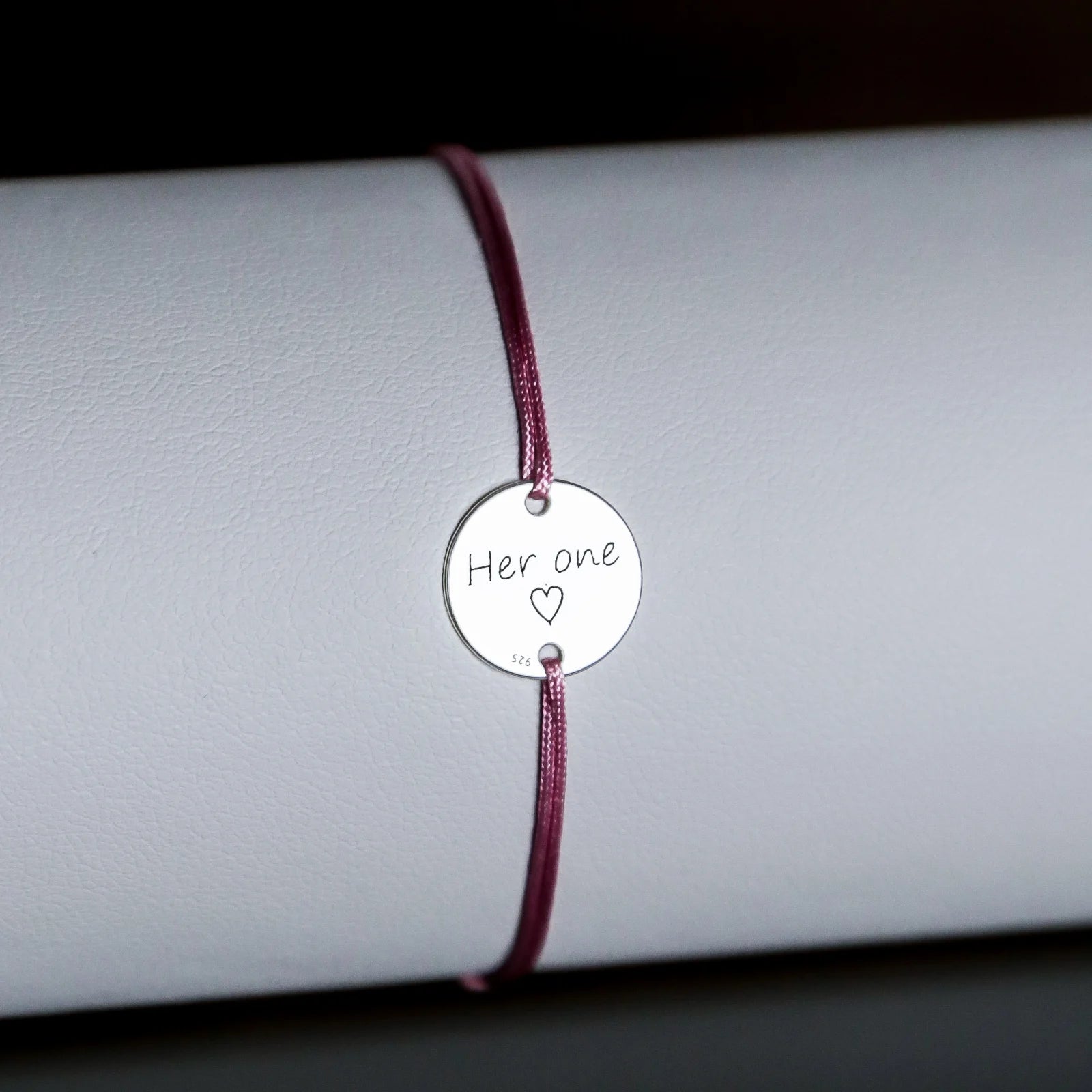 brățară personalizată bănuț 12 mm argint 925 pe șnur reglabil Maison La Stéphanie