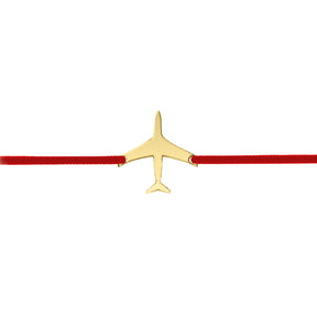 martisor cu snur reglabil si avion argint placat cu aur maison la stephanie