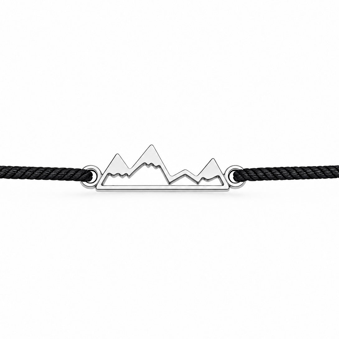 Bratara Mountain cu charm munte din Argint 925 si snur ajustabil Maison La Stephanie