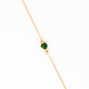 Brățară elegantă din argint 925 placat cu aur 18K, cu piatră verde zirconia – bijuterie rafinată Maison La Stéphanie, ideală pentru cadou.
