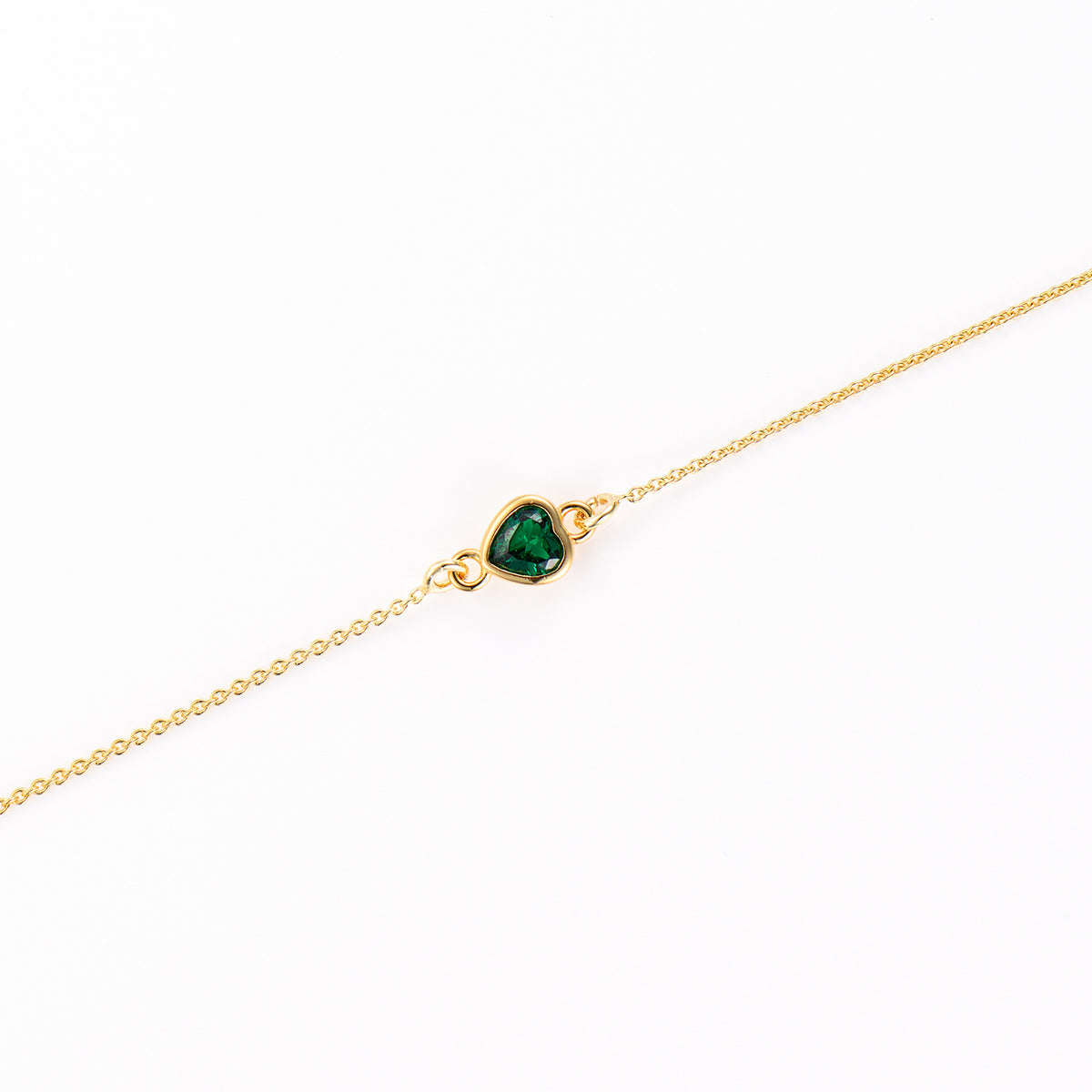 Brățară elegantă din argint 925 placat cu aur 18K, cu piatră verde zirconia – bijuterie rafinată Maison La Stéphanie, ideală pentru cadou.
